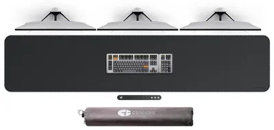 Obrázok produktu pre Podložka pod písací stôl, 190 x 40 cm, podložka pod myš XXL, vodeodolná, čierna, s vzhľadom kože