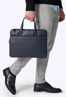 Produktbild von Wittchen Herren-Laptoptasche, 16 Zoll, Kunstleder, Marineblau,