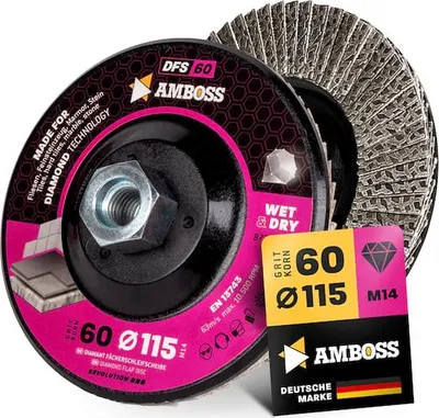 Produktbild von Amboss Diamant Fächerschleifscheibe 115mm K60 M14