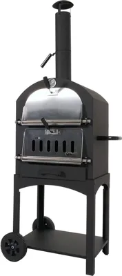Produktbild von Holzkohlegrill, Pizzaofen, schwarz, hochtemperaturbeständig, Edelstahl