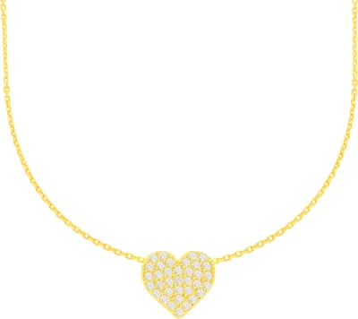 Produktbild von 585er Gold Collierkette Herz Anhänger mit Zirkonia