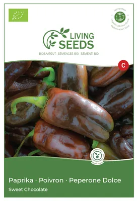 Produktbild von Paprika Sweet Chocolate 3.75g Saatgut von Living Seeds