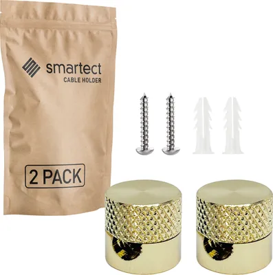 Produktbild von 2x Affenschaukel Gold Aufputz-Kabelhalter Deckenpins Textilkabel Halterung