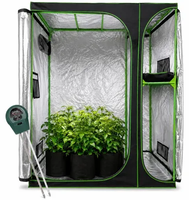 Image de Mucola Serre avec hygromètre 3 en 1 pour plantes Tente de culture intérieure Tente de culture armoire - 160x120x205cm
