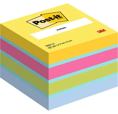 Zdjęcie produktu dla Post-It 2051-U, Kwadrat, Niebieski, Zielony, Różowy, Żółty, Papier, 51 mm, 51 mm, 400 ark.