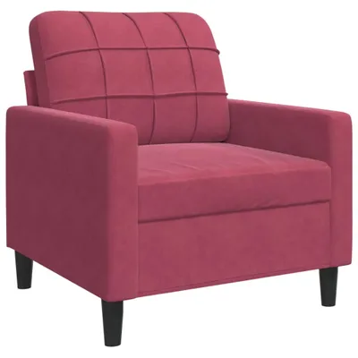 Image de Fauteuil Rouge bordeaux 60 cm Velours