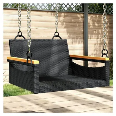 Produktbild von Hängesessel Schwarz 63 x 62 x 40 cm aus Poly Rattan
