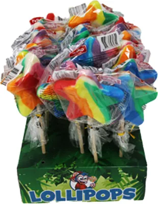 Obrázek produktu pro Star Rainbow Lolly s příchutí ovoce 24 kusů 40g display