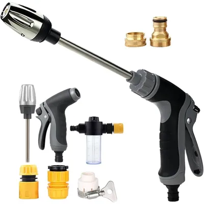 Produktbild von Power Jet Hochdruckpistole – Robust & Vielseitig, Einstellbarer Wasserdurchfluss, Hochdruckreiniger für Gartenschlauch, Ideal für Garten, Auto