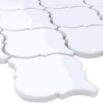 Produktbild von Keramik Mosaikfliesen Florentiner Weiss Glänzend