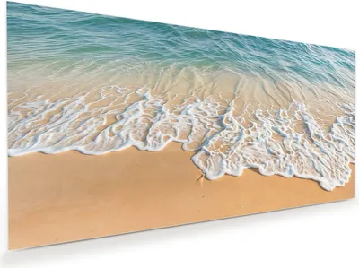 Produktbild von Glasbild 120x60cm in XXL für Wohnzimmer, Schlafzimmer Motiv Wellen am Strand