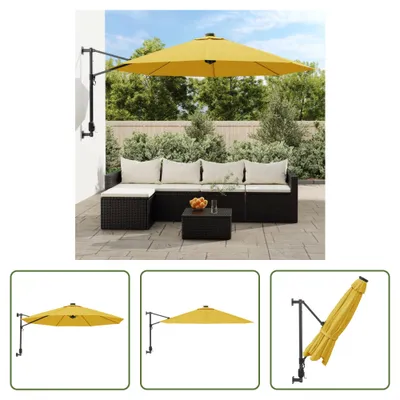 Produktbild von The Living Store Wand-Sonnenschirm Gelb 290 cm