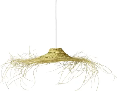 Produktbild von Pendelleuchte Mayari | Boho Hängelampe aus Doumpalmenblatt Stroh 50cm