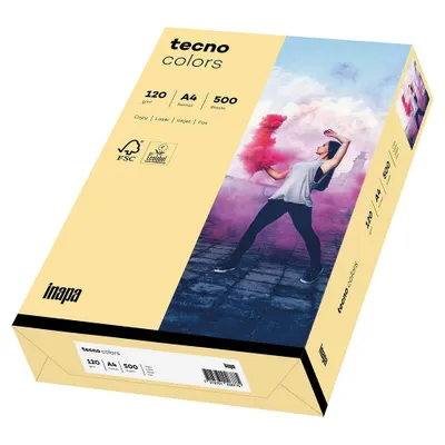 Zdjęcie produktu dla inapa papier kolorowy do drukarek, papier kolorowy tecno Colors: 120 g/m², A4, 250 arkuszy chamois