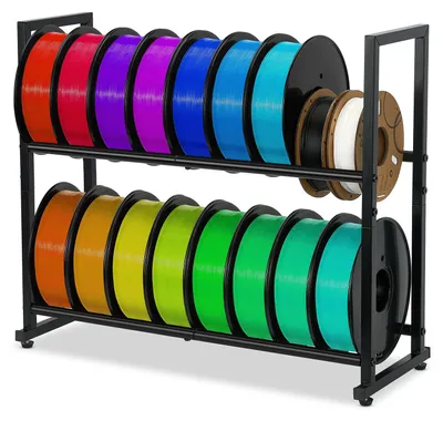 3D-Drucker-Filament-Rack, doppellagig, Metall, 57x20x48 cm
