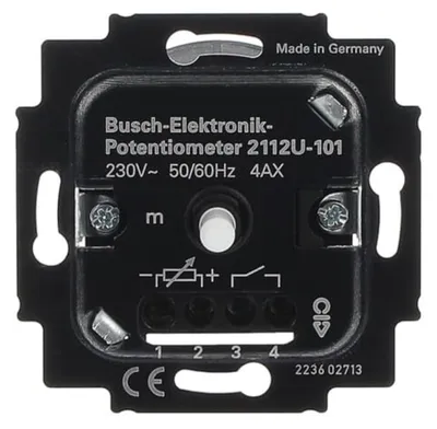Produktbild von Busch-Jaeger 2112 U-101, Dimmer, Eingebaut, Drehregler, Schwarz, 230 V, 50 - 60 Hz