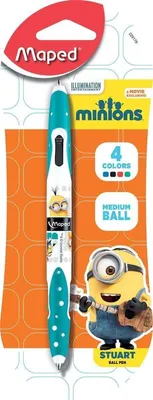 Image de Joustra Maped Minions Twintip Stylo à bille 4 couleurs sous blister