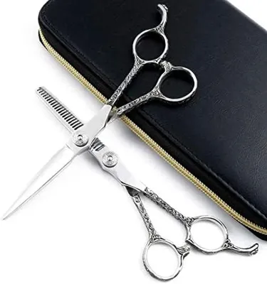 Produktbild von Friseurschere, professionelle Friseurschere, 440C-Stahl, Haarfriseurscheren-Set, Schere, Haarschere, Salon, 6 Zoll, Silber, 6 Zoll