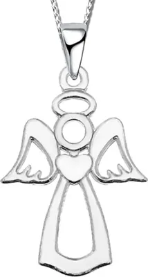 Produktbild von Damenkette Mädchen Engel echt 925 Sterling Silber Halskette mit Anhänger Damen Kette  K529+50cm+Org