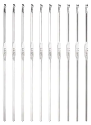 Produktbild von Edelstahl-Häkelnadeln - 3 mm Stärke - Set mit 10 Stück für Bastelarbeiten und Garn