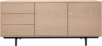 Produktbild von Miliboo - Vintage Buffet Holz Eiche Finish 2 Türen 3 Schubladen L160 cm MANNY