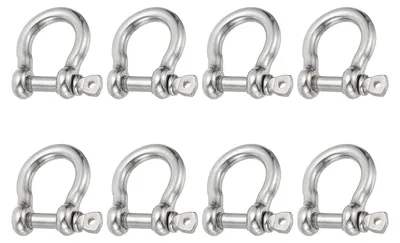 Schraubschäkel 6 mm, 8 Stück, 304 Edelstahl, 220 kg Belastbarkeit