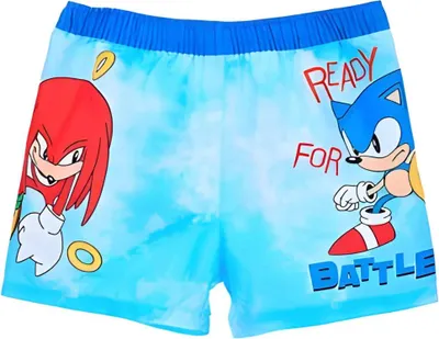 Produktbild von Sonic The Hedgehog Knuckles Kinder Badehose Badeshorts Shorts – Blau / 128