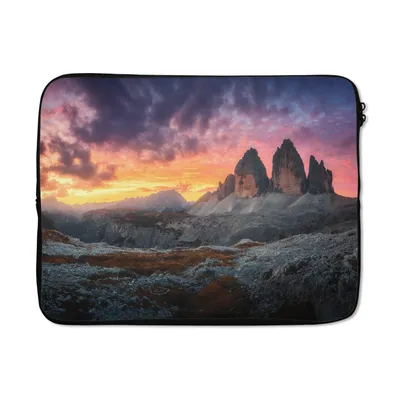 Produktbild von MuchoWow® Laptop Hülle 17 Zoll Laptoptasche Felsen - Berg - Sonnenuntergang - Landschaft - Zipper - Schutzabdeckung
