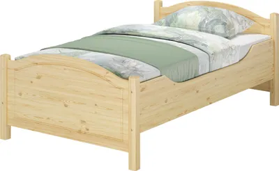 Produktbild von Seniorenbett extra hoch 120x200 Massivholz Kiefer Holzbett Gästebett Zubehör wählbar V-60.40-12ohne Zubehör