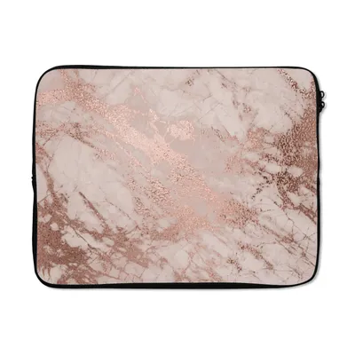Produktbild von MuchoWow® Laptop Hülle 17 Zoll Laptoptasche Marmor - Rosa - Luxus - Marmoroptik - Glitzer - Design - Zipper - Schutzabdeckung - Reisen zubehör