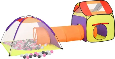 Produktbild von vidaXL Spielzelt mit 250 Bällen Mehrfarbig 338x123x111 cm