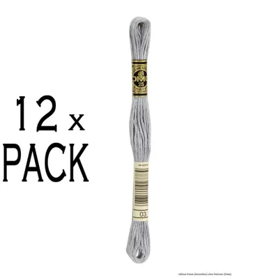 Obrázok produktu pre 12 motúzikov priadze DMC Mouline Special 117mc pre výšivku - farba 03, 6 motúzikov, 8 metrov