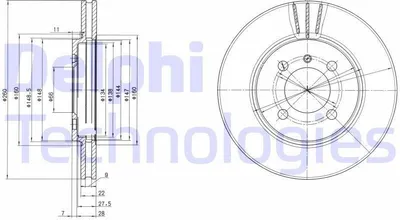 Immagine prodotto di 2x disco freno DELPHI BG2347 per BMW 3 Berlina (E30) 3 Cabrio (E30) 35 1mm