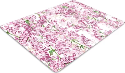 Produktbild von Stuhlunterlage Bürostuhlunterlage 120 cm x 90 cm Bodenmatte Bürostuhlunterlage - Lila Blumen