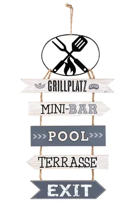 Immagine prodotto di Gilde Hänger, "Grillplatz", Spruch, MDF, grau, VE 3, L. 0.5 cm, B. 27 cm, H. 47 cm 44500 4063387445006