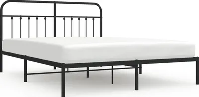 Zdjęcie produktu dla Łóżko Metalowe Czarne Rama Łóżka Ze Stelażem Sofa Do Sypialni Pokoju 183x213 cm