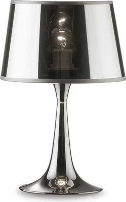 Ideal lux LONDON TL1 SMALL Tischleuchte mit E27 Fassung Struktur Chrom zeitloses Design