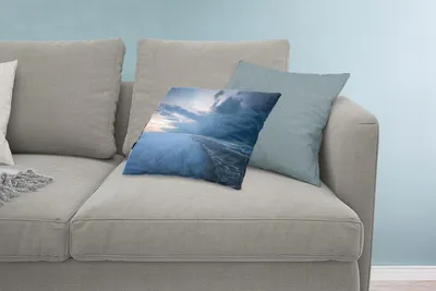 Produktbild von MuchoWow® Zierkissen Sofakissen Wohnzimmer Dekokissen 60x40 cm Nordsee - Sturm - Wasser - Kopfkissen - Polster mit Foto