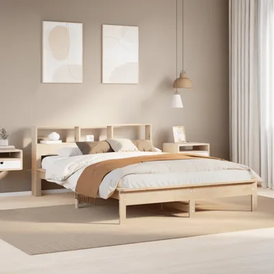 Produktbild von Massivholzbett Schlafzimmer - ohne Matratze - 135x190 cm - Kiefernholz - Polsterbett CC16795
