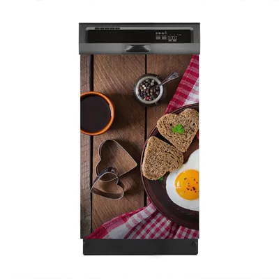 Produktbild von Aufkleber sticker 45x70 cm Dekorative folie Spülmaschine - Spiegeleier und Brot