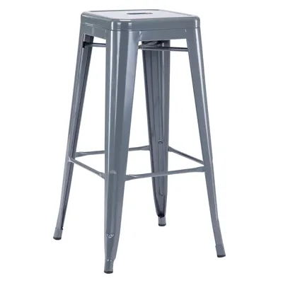 Produktbild von Duhome Barhocker Eisen Barstühl Tresenhocker Stapelbar Metall Bistrohocker mit Fußstütze im Industry Design, Grau