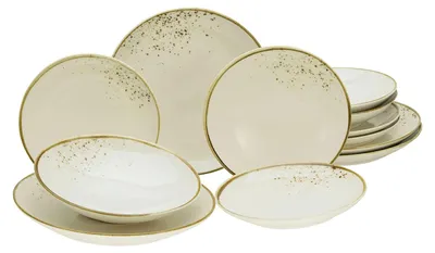 Zdjęcie produktu dla CreaTable, 14779, Kolekcja Nature Natural Living, Zestaw 12-częściowy, Kamionka