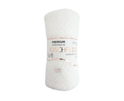 Jacquard Wohndecke » Kuscheldecke 150x200cm » Couchdecke leichter Flanell » Tagesdecke [weiß]