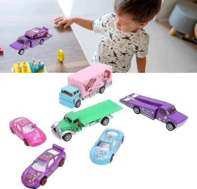 Image de Jeu de 6 voitures urbaines pour enfants en bas âge, modèles réduits, ensemble, cadeau, décoration intérieure, ornements