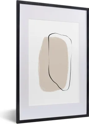 Produktbild von MuchoWow® Gerahmtes Poster Minimalismus - Gestaltung - Pastell 40x60 cm - Poster mit Schwarzem Bilderrahmen Wandposter Rahmen Foto Bilder - Poster in Rahmen