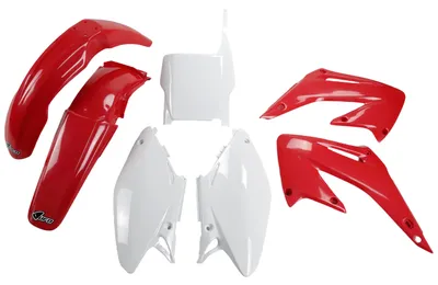 Produktbild von Verkleidungskit UFO PLAST 7-teilig Verkleidungssatz Kunststoff für Honda CR R 125 / 250 ccm Bj. 2005 - 2007, Farbe:rot / weiß