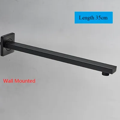 Immagine prodotto di Prolunga per soffione doccia - Braccio per montaggio a parete o a soffitto - 35 cm - Acciaio inossidabile - Finitura elettroplaccata - Nero