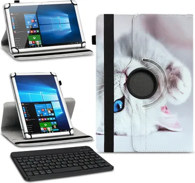 Produktbild von Tablet Tasche Tastatur Hülle Samsung Galaxy Tab A8 Schutzhülle Bluetooth CoverFarben:Motiv 3