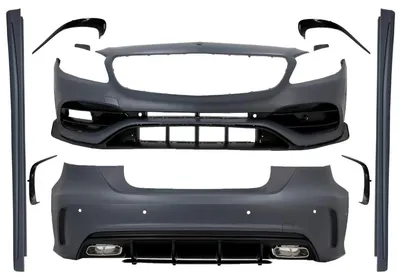 Produktbild von BodyKit für MERCEDES A W176 12-18 MOPF A45 Look Stoßstange Luftverteiler Endrohe.