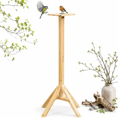 Produktbild von Mucola Vogelhausständer Ständer für Ihr Vogelhaus Futterhaus Vogelhäuschen Holz 1,05 m XXL Vogelvilla Vogelfutterhaus Luxus Vogelhäuser Standard